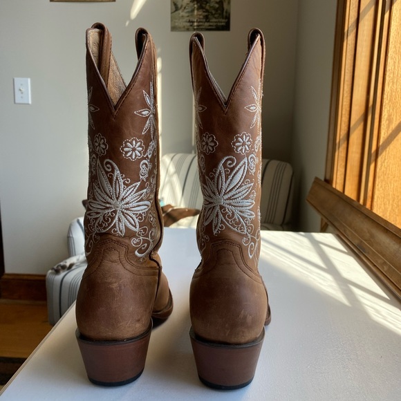 womens shyanne cowboy boots tan size 7.5 - Picture 4 of 8